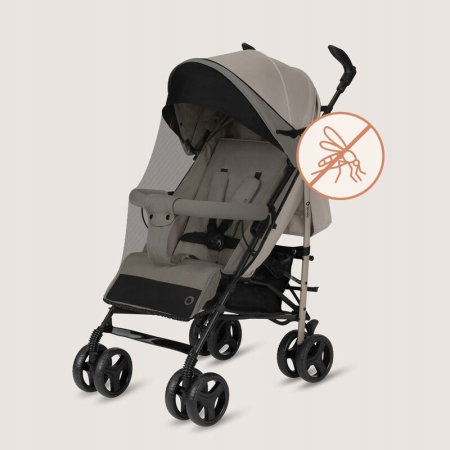 Carucior sport compact, Lionelo, Irma, Spatar ajustabil in 4 pozitii, Suport picioare reglabil, Manere rotative, Pliere tip umbrela, 6- 36 luni, Pana la 15 kg, Bej [12]