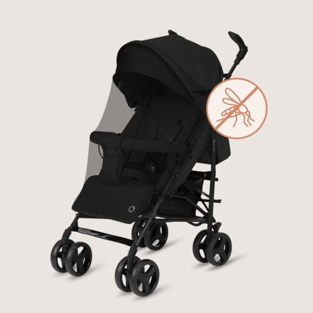 Carucior sport compact, Lionelo, Irma, Spatar ajustabil in 4 pozitii, Suport picioare reglabil, Manere rotative, Pliere tip umbrela, 6- 36 luni, Pana la 15 kg, Negru Onyx [11]