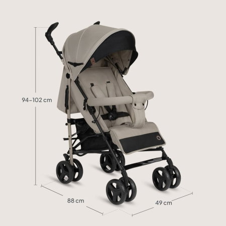 Carucior sport compact, Lionelo, Irma, Spatar ajustabil in 4 pozitii, Suport picioare reglabil, Manere rotative, Pliere tip umbrela, 6- 36 luni, Pana la 15 kg, Bej [11]