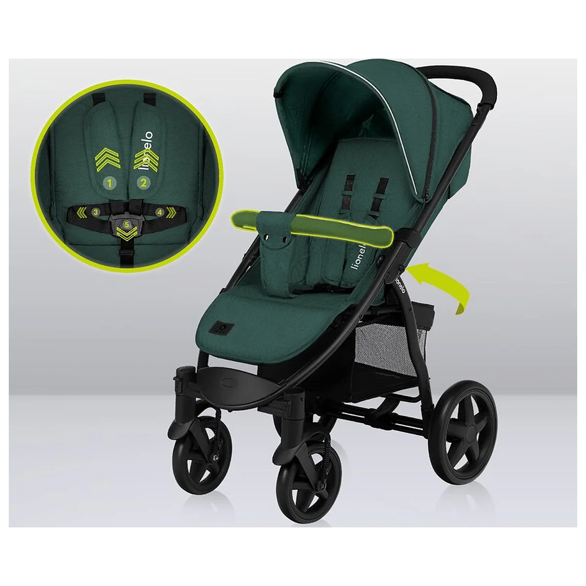 Carucior sport, Lionelo, Annet Plus, De la nastere, Cu accesorii si capotina XXL reglabila, 0 - 22 Kg, Conform cu [23]