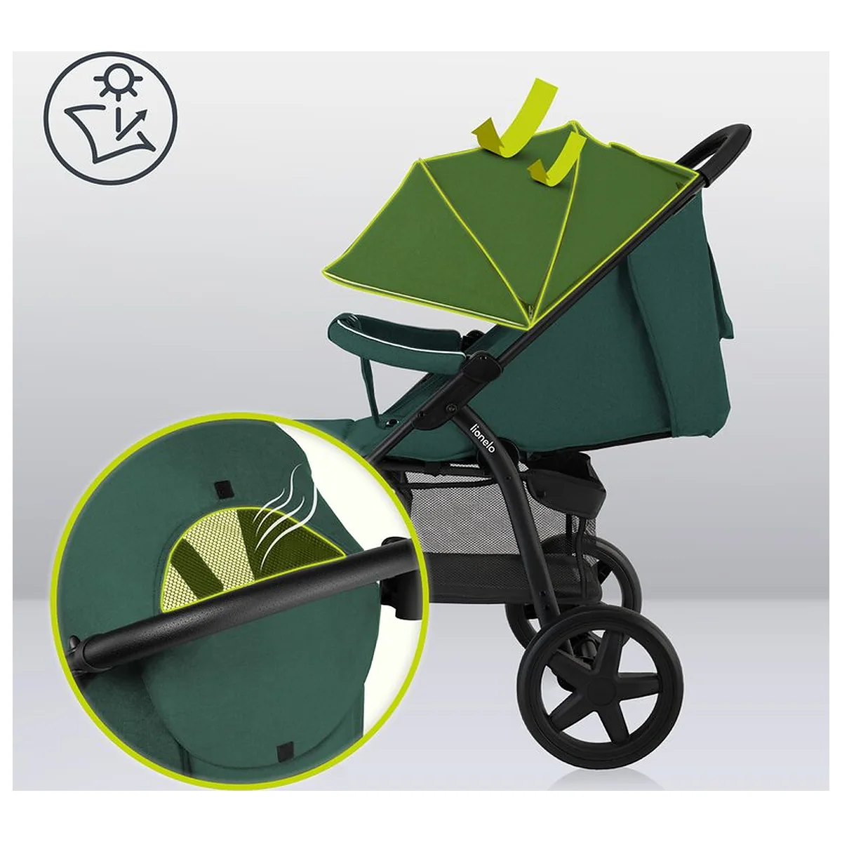 Carucior sport, Lionelo, Annet Plus, De la nastere, Cu accesorii si capotina XXL reglabila, 0 - 22 Kg, Conform cu [22]
