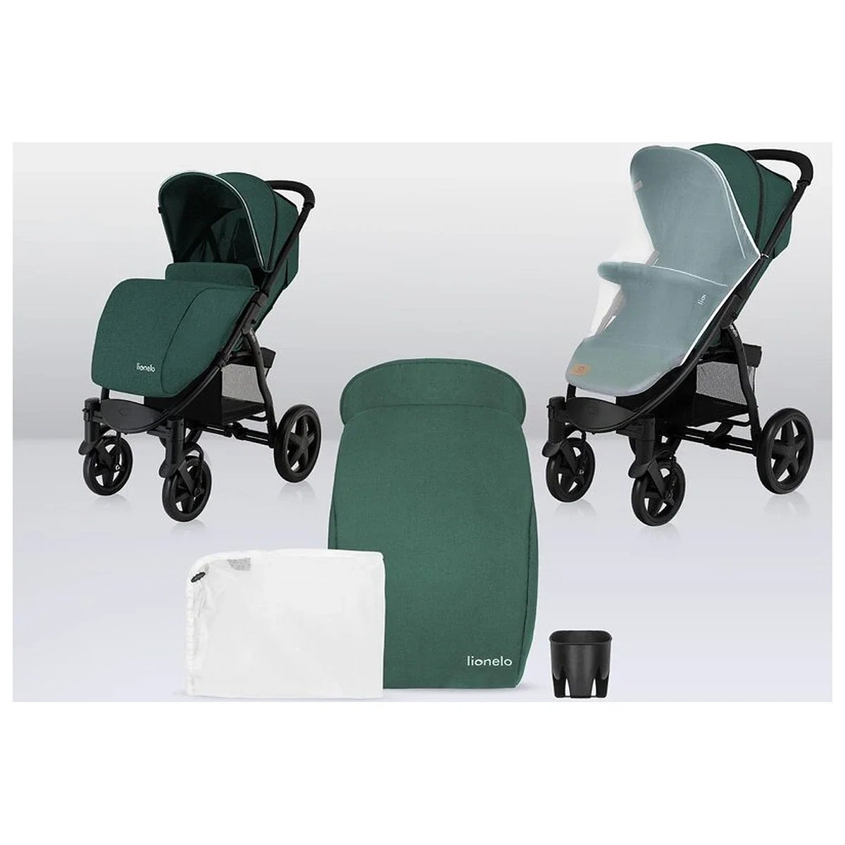 Carucior sport, Lionelo, Annet Plus, De la nastere, Cu accesorii si capotina XXL reglabila, 0 - 22 Kg, Conform cu [26]