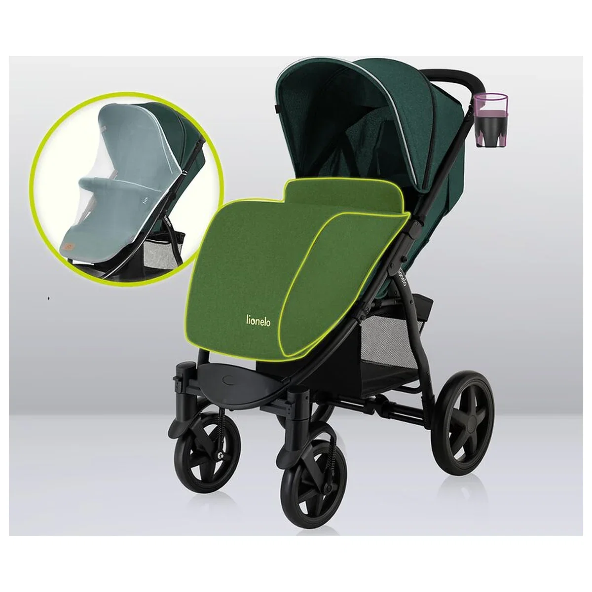 Carucior sport, Lionelo, Annet Plus, De la nastere, Cu accesorii si capotina XXL reglabila, 0 - 22 Kg, Conform cu [25]