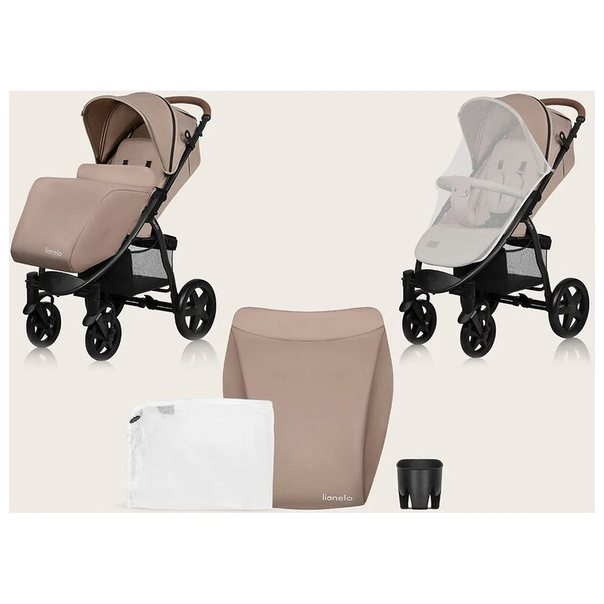 Carucior sport, Lionelo, Annet Plus, De la nastere, Cu accesorii si capotina XXL reglabila, 0 - 22 Kg, Conform cu [32]