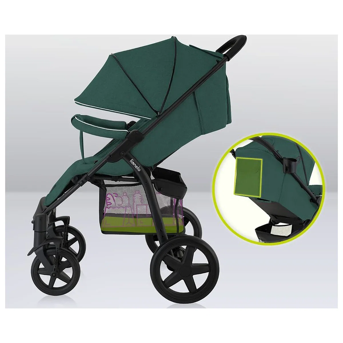 Carucior sport, Lionelo, Annet Plus, De la nastere, Cu accesorii si capotina XXL reglabila, 0 - 22 Kg, Conform cu [20]