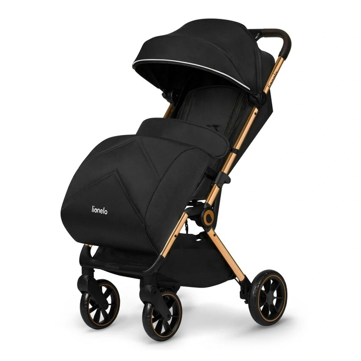 Carucior sport, Lionelo, Cloe, Cu accesorii, Pliere compacta pentru avion, cu o singura mana, 6 luni+, Black Onyx [2]