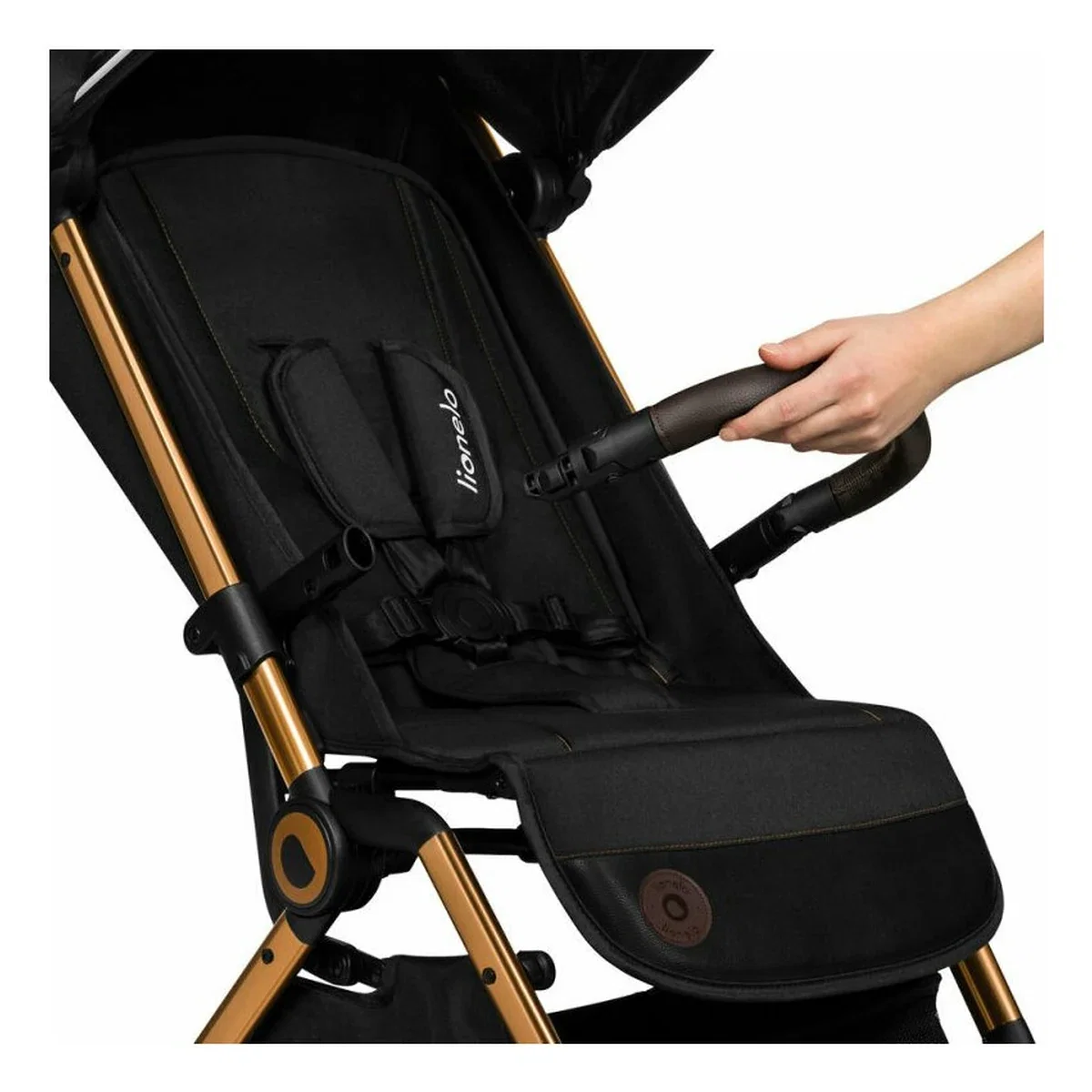 Carucior sport, Lionelo, Cloe, Cu accesorii, Pliere compacta pentru avion, cu o singura mana, 6 luni+, Black Onyx [14]
