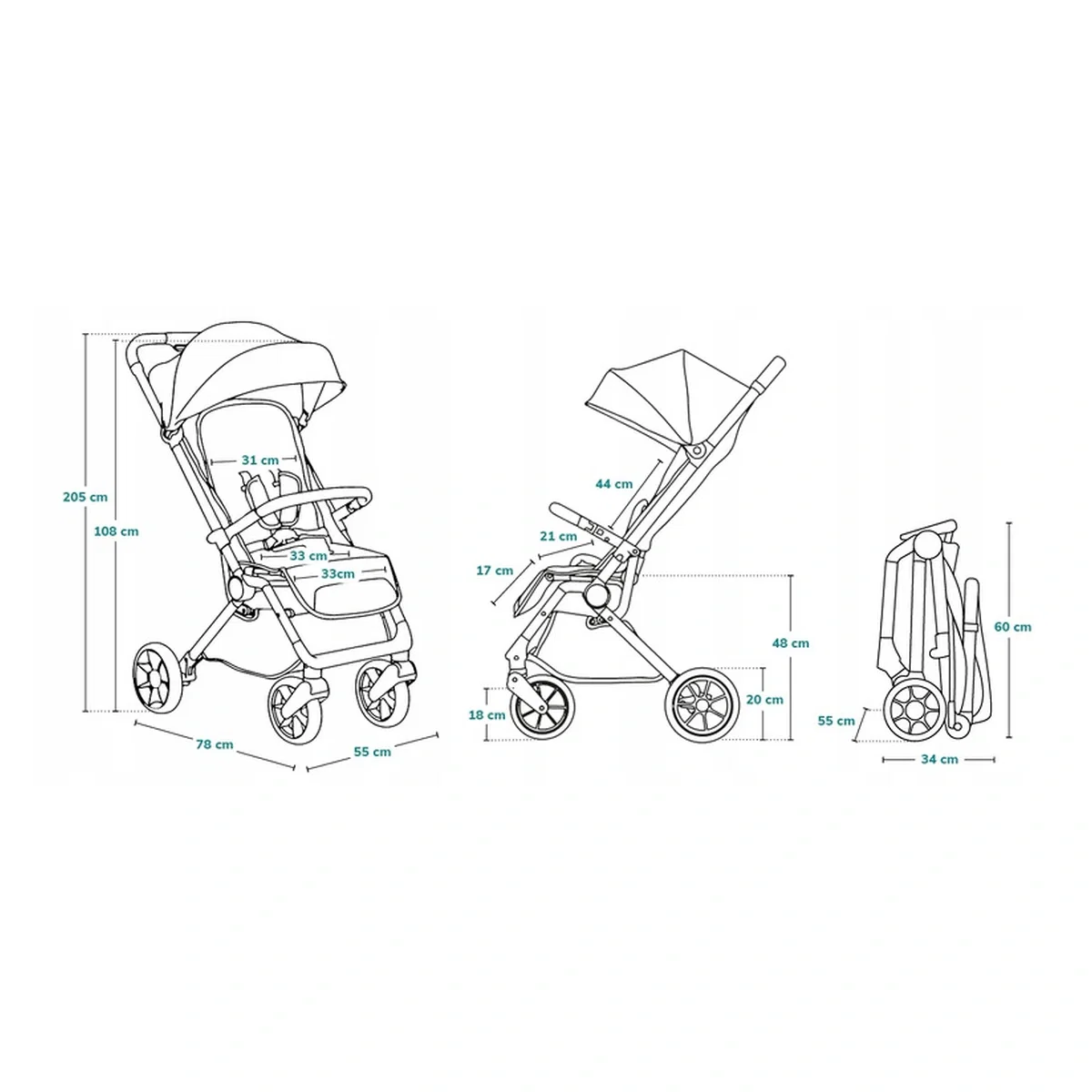 Carucior sport, Lionelo, Cloe, Cu accesorii, Pliere compacta pentru avion, cu o singura mana, 6 luni+, Gri [35]