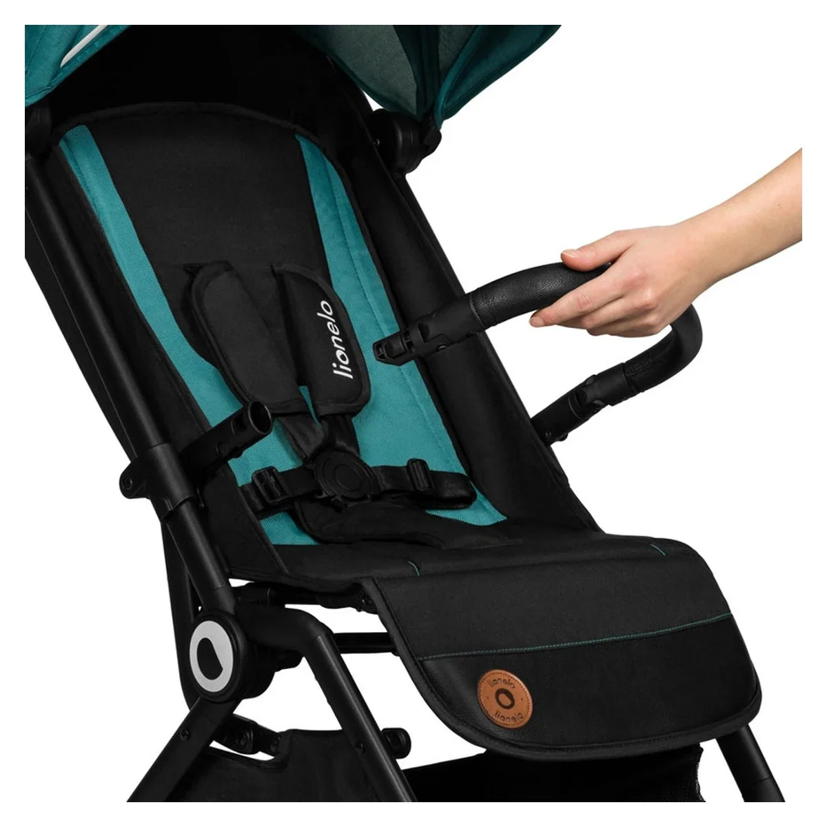 Carucior sport, Lionelo, Cloe, Cu accesorii, Pliere compacta pentru avion, cu o singura mana, 6 luni+, Verde Smarald [15]