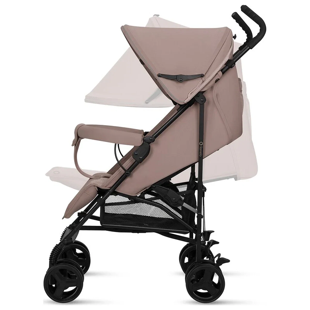 Carucior sport, Lionelo, Elia, Cu plasa de tantari, Suport de picioare reglabil, Spatar ajustabil in 4 pozitii, Capotina XXL, Pliere tip umbrela, Capacitate 15 kg, 6 luni+, Bej Taupe [7]