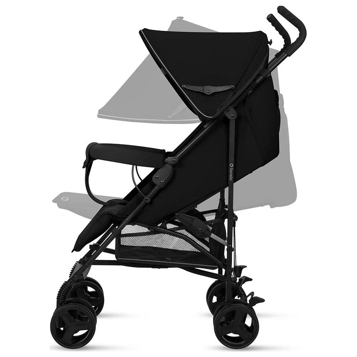 Carucior sport, Lionelo, Elia, Cu plasa de tantari, Suport de picioare reglabil, Spatar ajustabil in 4 pozitii, Capotina XXL, Pliere tip umbrela, Capacitate 15 kg, 6 luni+, Negru [8]
