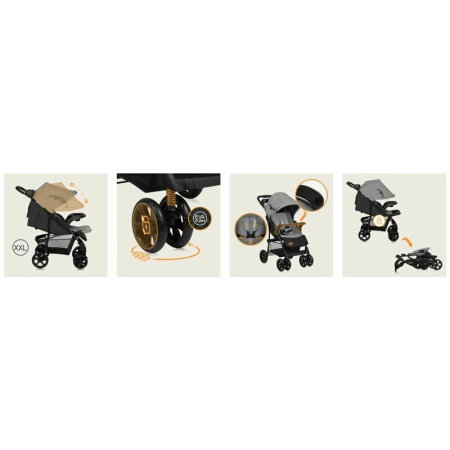 Carucior sport, Lionelo, Emma Plus, Cu tavita, 2 Suporturi pentru pahar, Geanta accesorii, Conform cu standardul [19]