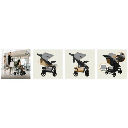 Carucior sport, Lionelo, Emma Plus, Cu tavita, 2 Suporturi pentru pahar, Geanta accesorii, Conform cu standardul [20]