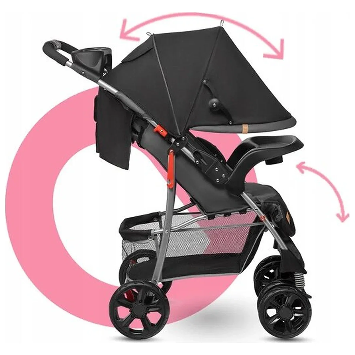 Carucior sport, Lionelo, Emma Plus, Cu tavita, 2 Suporturi pentru pahar, Geanta accesorii, Conform cu standardul [17]