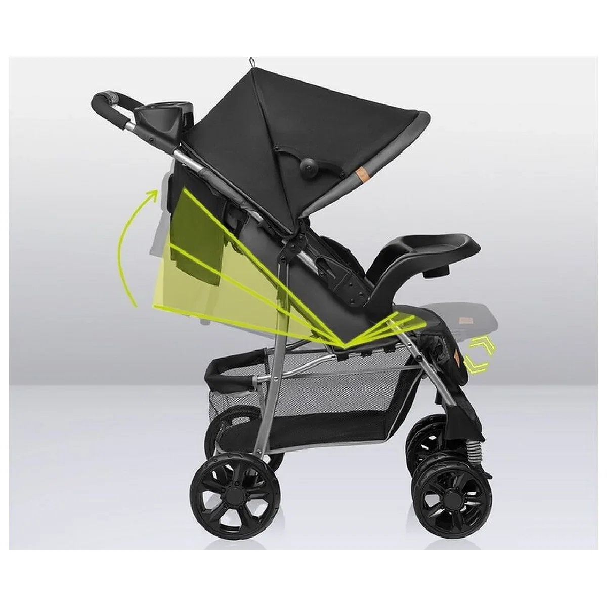 Carucior sport, Lionelo, Emma Plus, Cu tavita, 2 Suporturi pentru pahar, Geanta accesorii, Conform cu standardul [35]