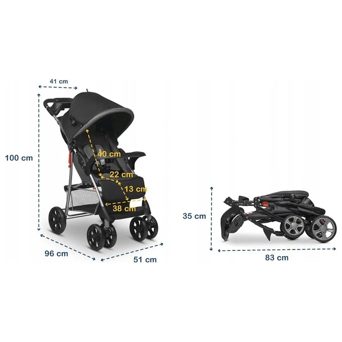 Carucior sport, Lionelo, Emma Plus, Cu tavita, 2 Suporturi pentru pahar, Geanta accesorii, Conform cu standardul [20]