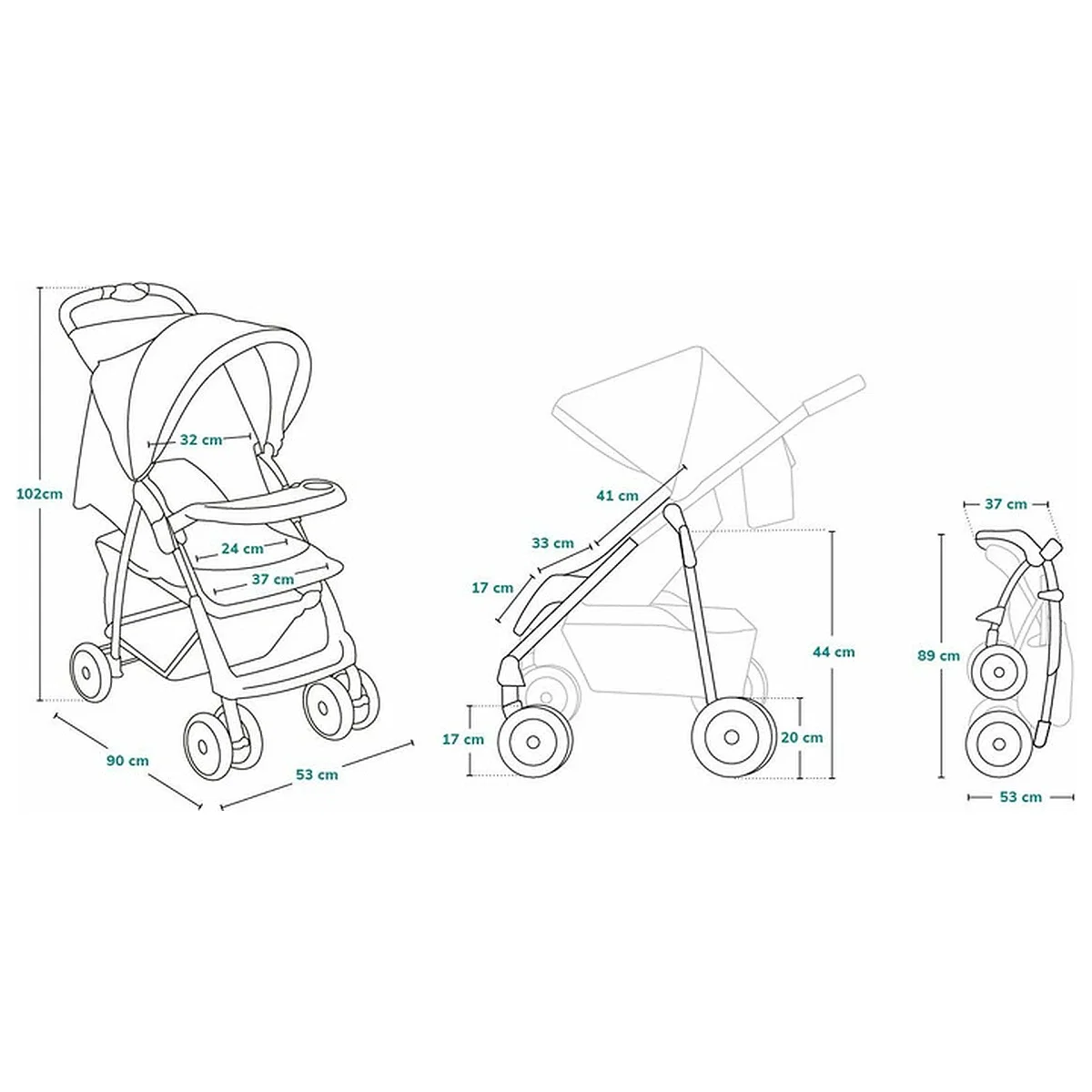 Carucior sport, Lionelo, Emma Plus, Cu tavita, 2 Suporturi pentru pahar, Geanta accesorii, Conform cu standardul [32]