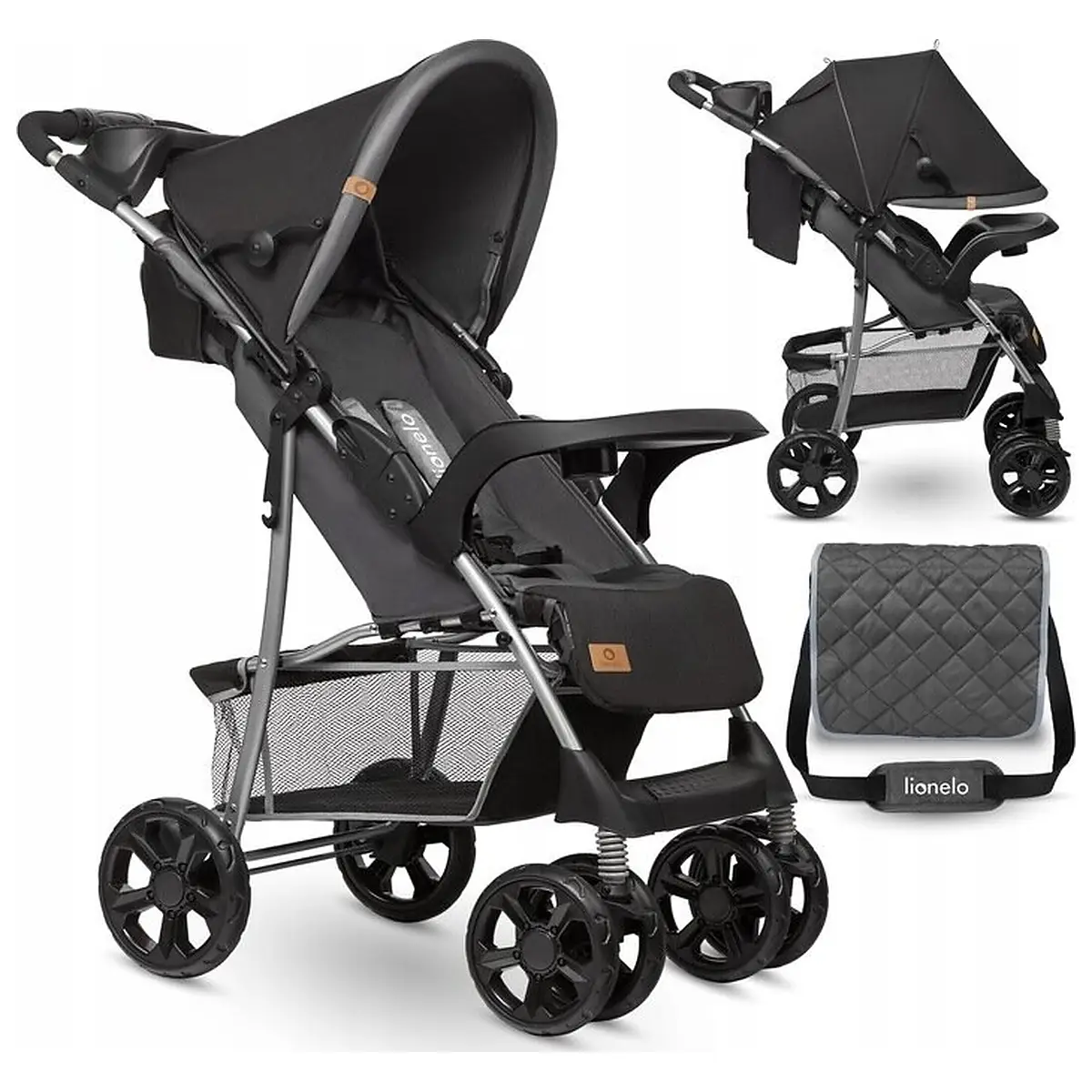 Carucior sport, Lionelo, Emma Plus, Cu tavita, 2 Suporturi pentru pahar, Geanta accesorii, Conform cu standardul [2]