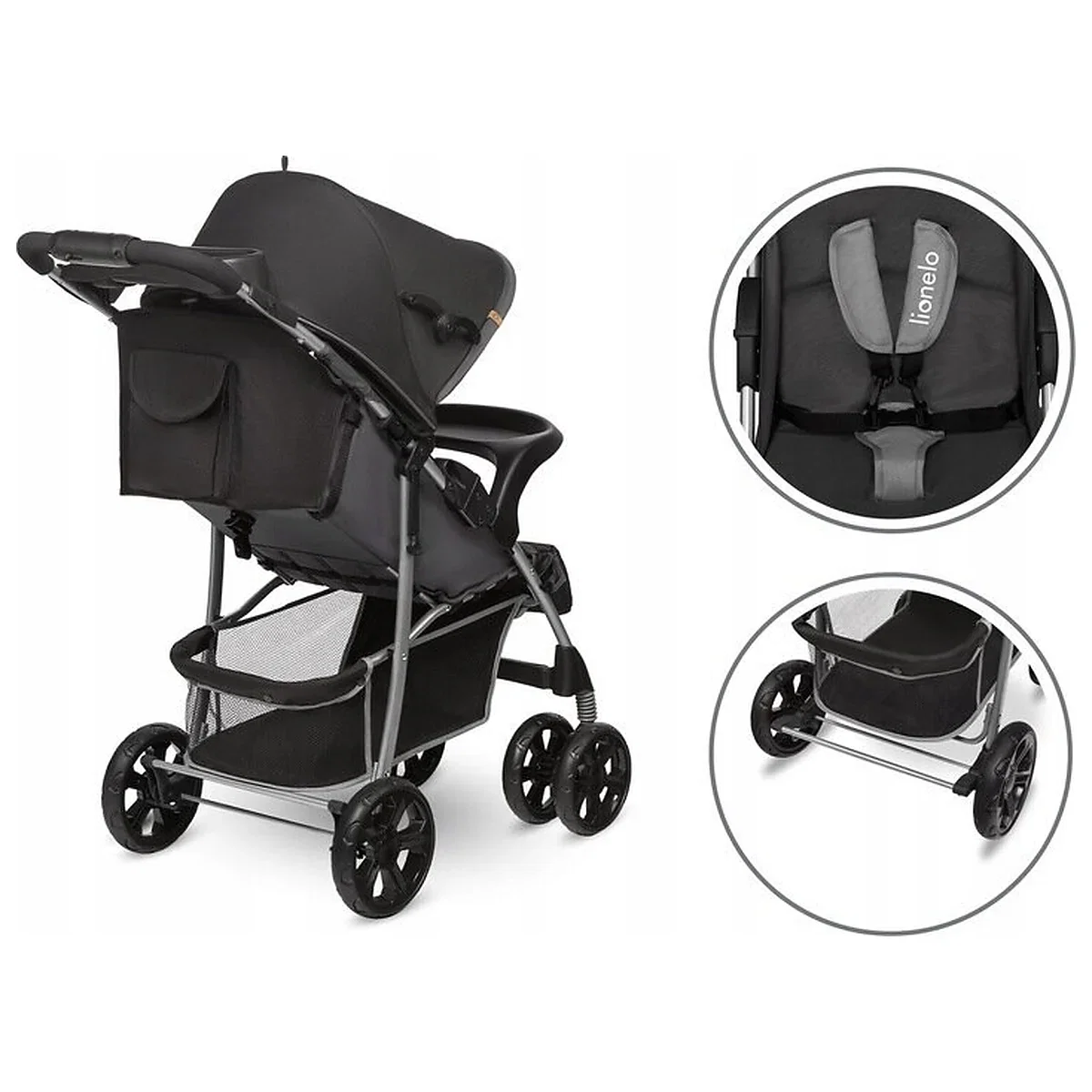 Carucior sport, Lionelo, Emma Plus, Cu tavita, 2 Suporturi pentru pahar, Geanta accesorii, Conform cu standardul [21]