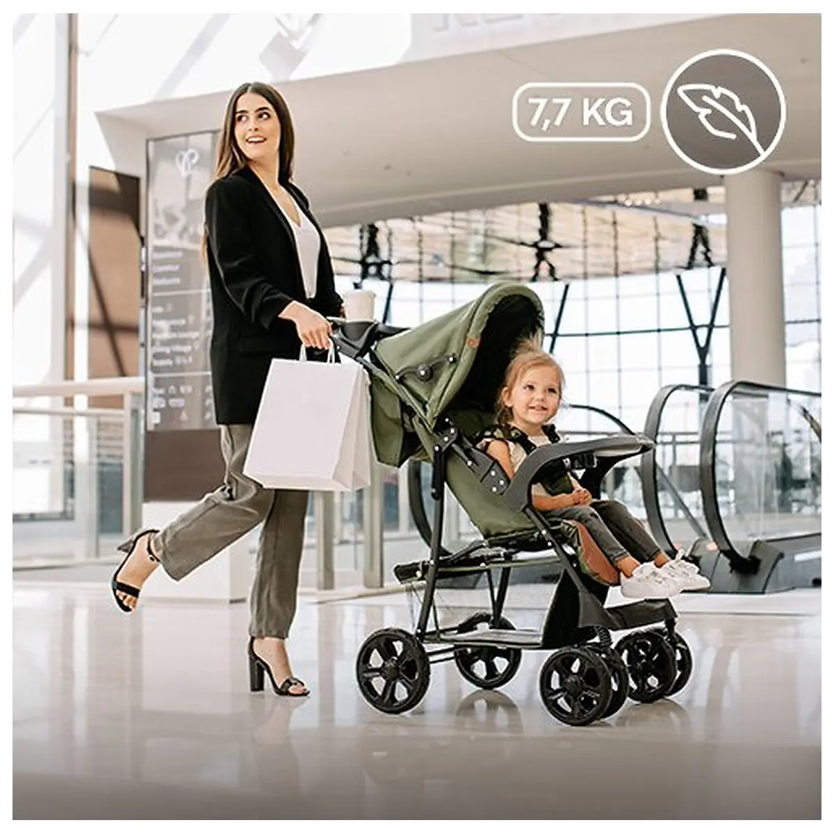 Carucior sport, Lionelo, Emma Plus, Geanta accesorii, Forest Green 6 luni [20]