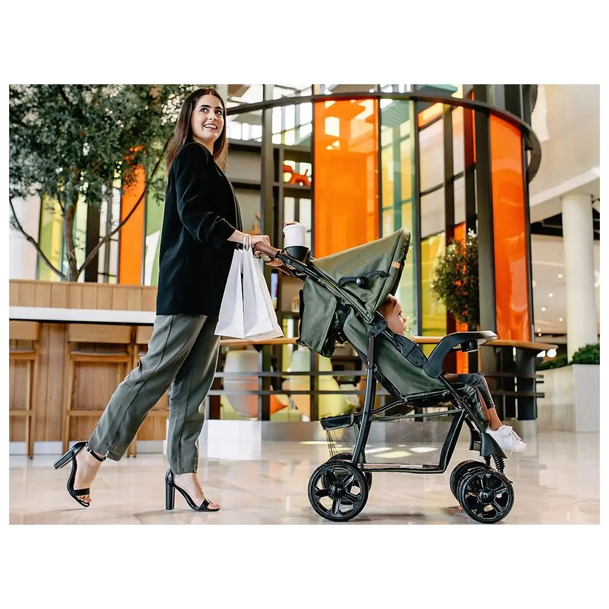 Carucior sport, Lionelo, Emma Plus, Geanta accesorii, Forest Green 6 luni [16]