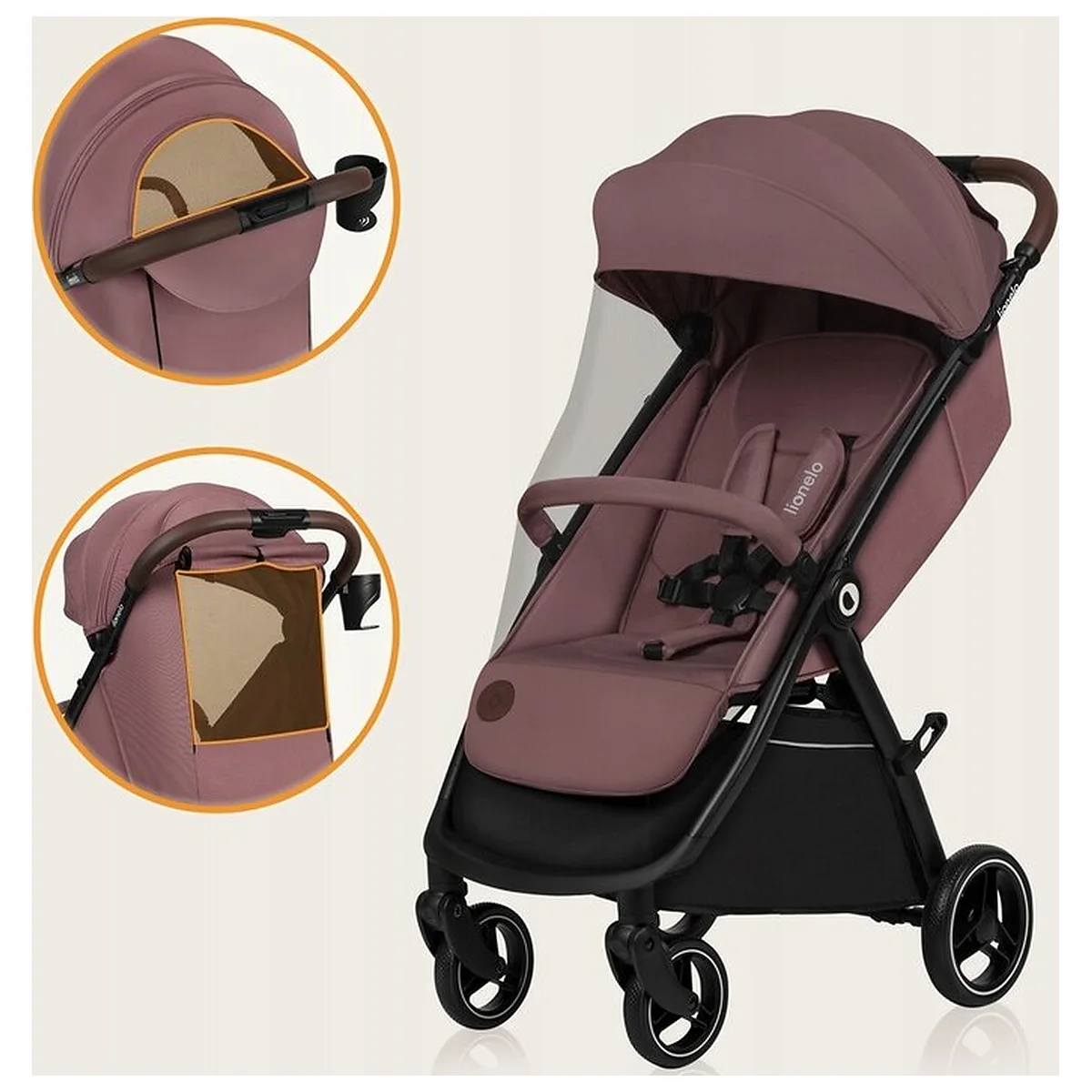 Carucior sport, Lionelo, Ingrid, Capotina impermeabila cu filtru UPF50+, Pana la 22 Kg, Spatar reglabil in 3 pozitii, [15]