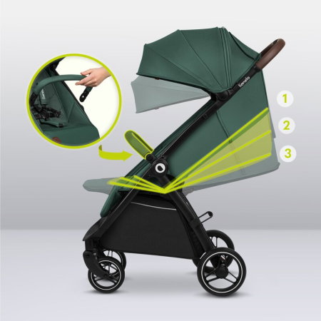 Carucior sport, Lionelo, Ingrid, Capotina impermeabila cu filtru UPF50+, Pana la 22 Kg, Spatar reglabil in 3 pozitii, [24]