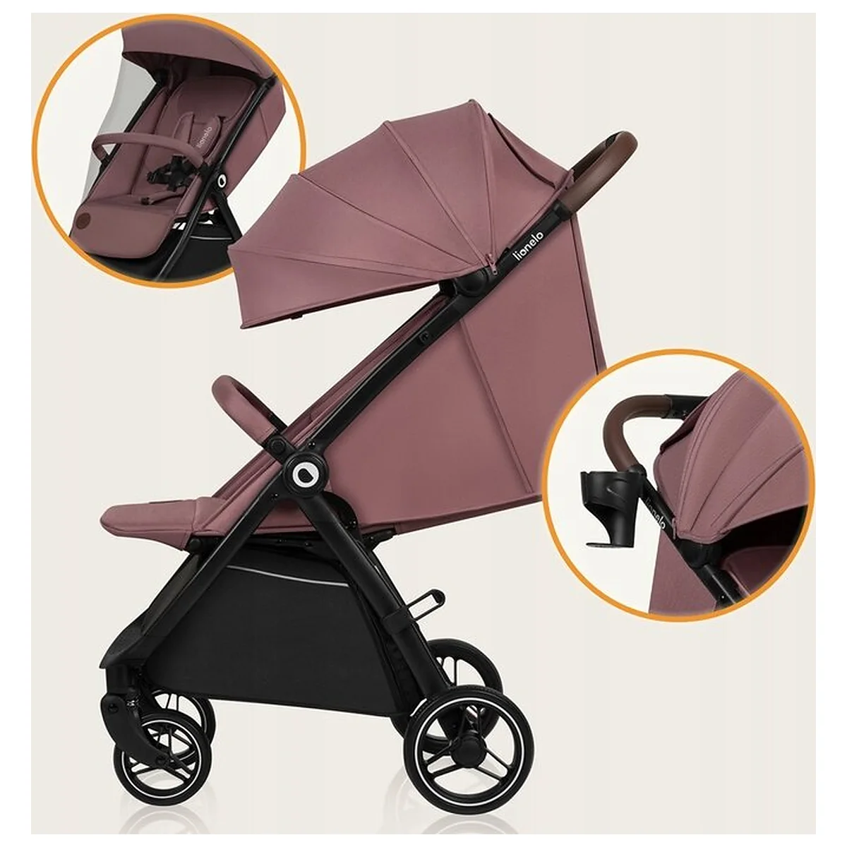 Carucior sport, Lionelo, Ingrid, Capotina impermeabila cu filtru UPF50+, Pana la 22 Kg, Spatar reglabil in 3 pozitii, [12]