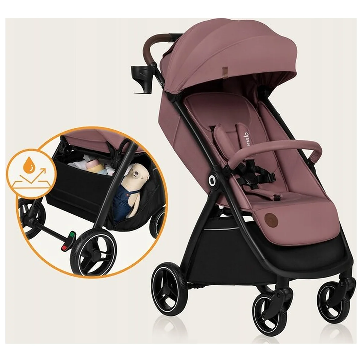 Carucior sport, Lionelo, Ingrid, Capotina impermeabila cu filtru UPF50+, Pana la 22 Kg, Spatar reglabil in 3 pozitii, [13]