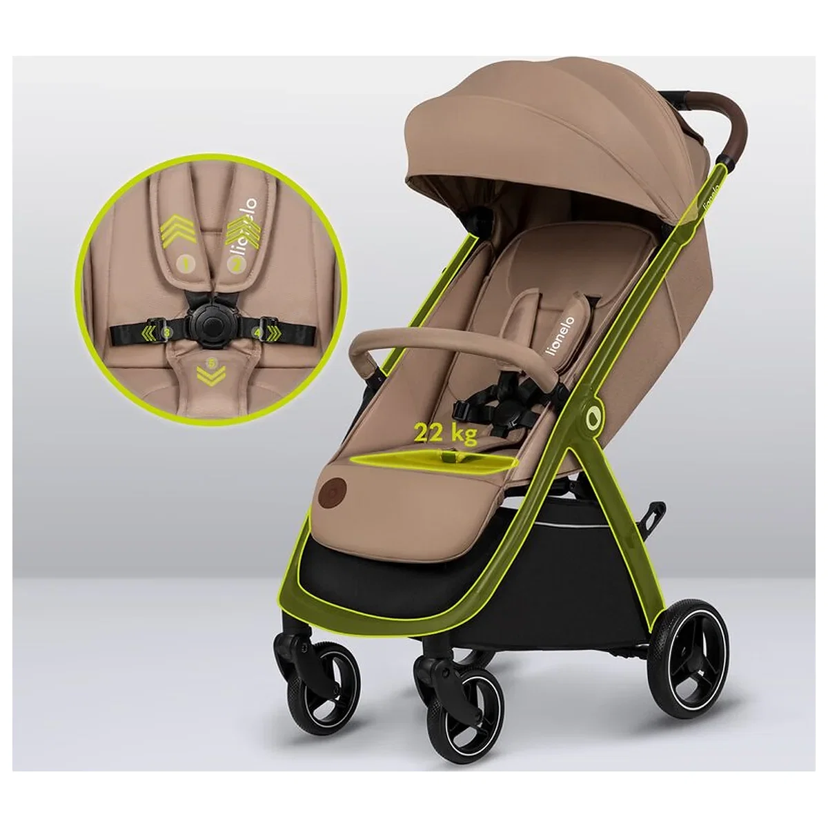 Carucior sport, Lionelo, Ingrid, Capotina impermeabila cu filtru UPF50+, Pana la 22 Kg, Spatar reglabil in 3 pozitii, [26]