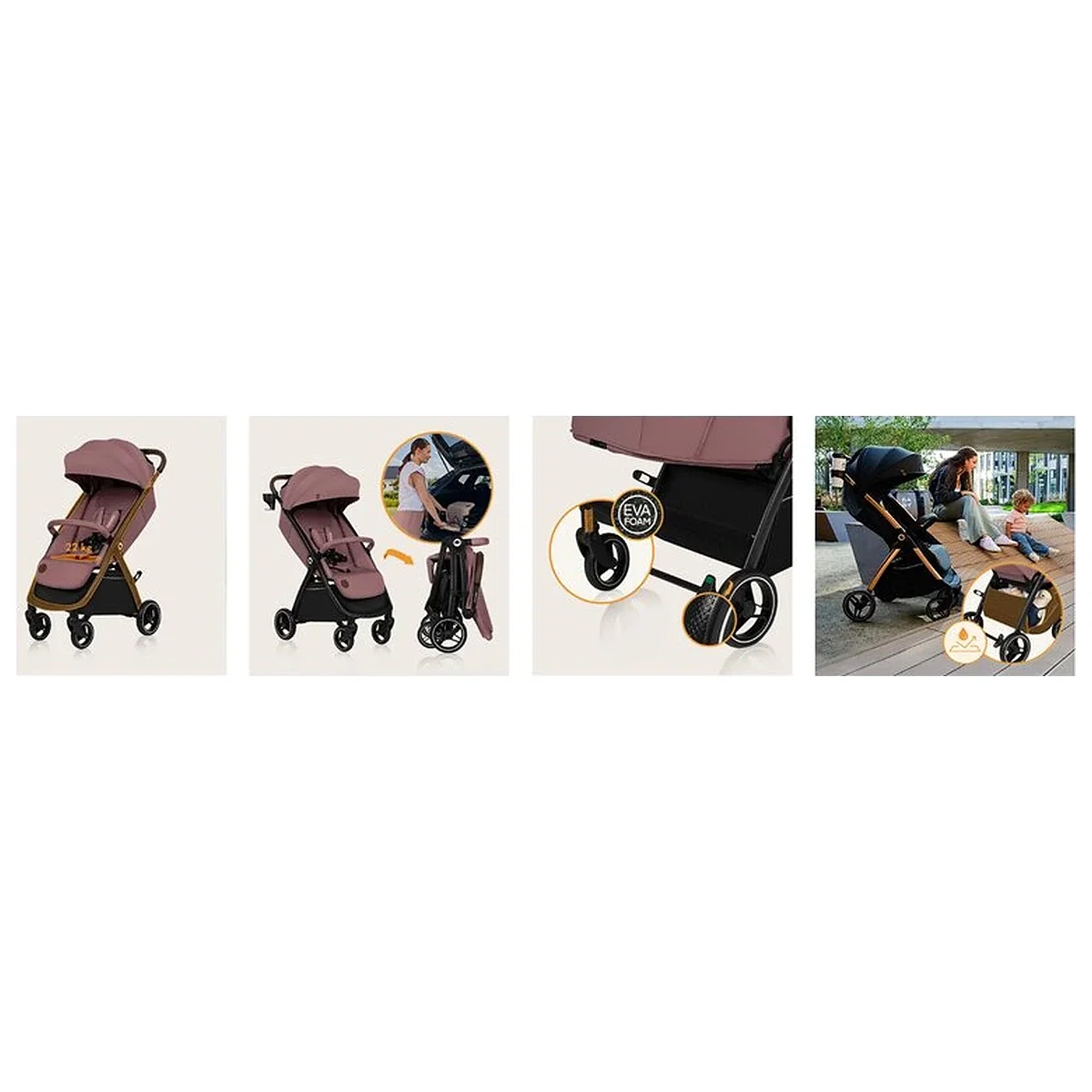 Carucior sport, Lionelo, Ingrid, Capotina impermeabila cu filtru UPF50+, Pana la 22 Kg, Spatar reglabil in 3 pozitii, [26]