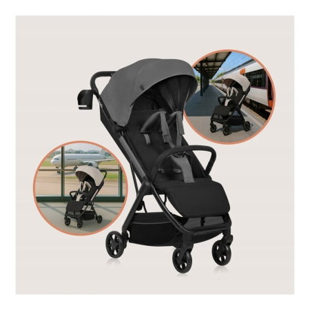 Carucior sport, Lionelo, Julie Air, Greutate redusa - 7.5 kg, Sustine 22 kg, 6 luni+, Capotina impermeabila, Protectie [16]