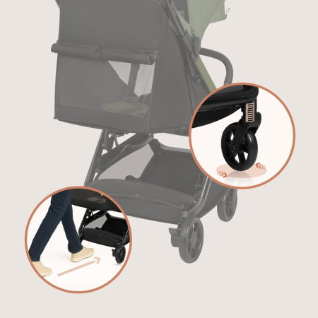 Carucior sport, Lionelo, Julie Air, Greutate redusa - 7.5 kg, Sustine 22 kg, 6 luni+, Capotina impermeabila, Protectie SPF 50+, Include suport sticla, Pliere compacta pentru calatorii, Verde Sage [9]