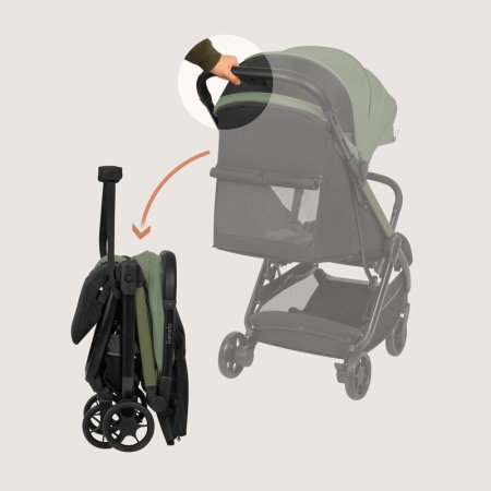 Carucior sport, Lionelo, Julie Air, Greutate redusa - 7.5 kg, Sustine 22 kg, 6 luni+, Capotina impermeabila, Protectie SPF 50+, Include suport sticla, Pliere compacta pentru calatorii, Verde Sage [4]