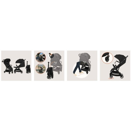 Carucior sport, Lionelo, Julie Air, Greutate redusa - 7.5 kg, Sustine 22 kg, 6 luni+, Capotina impermeabila, Protectie [16]