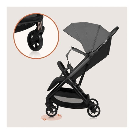 Carucior sport, Lionelo, Julie Air, Greutate redusa - 7.5 kg, Sustine 22 kg, 6 luni+, Capotina impermeabila, Protectie [15]