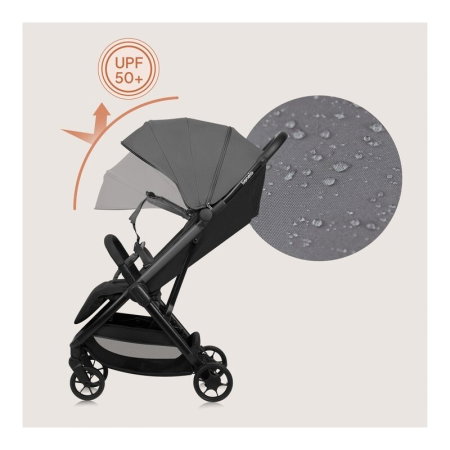 Carucior sport, Lionelo, Julie Air, Greutate redusa - 7.5 kg, Sustine 22 kg, 6 luni+, Capotina impermeabila, Protectie [12]