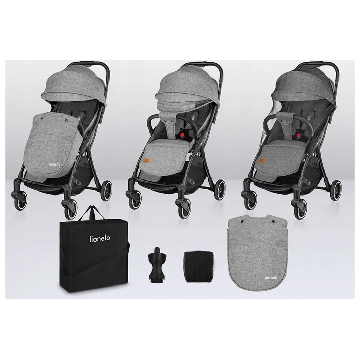 Carucior sport, Lionelo, Julie One, De la nastere, Greutate redusa, Cu accesorii, Cadru din aluminiu, 0-22 kg, Pliere [20]