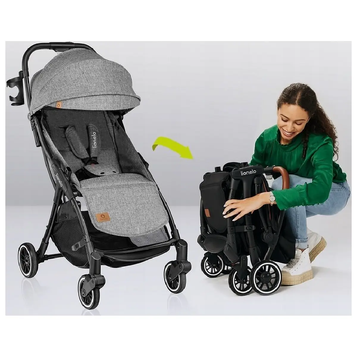 Carucior sport, Lionelo, Julie One, De la nastere, Greutate redusa, Cu accesorii, Cadru din aluminiu, 0-22 kg, Pliere [21]