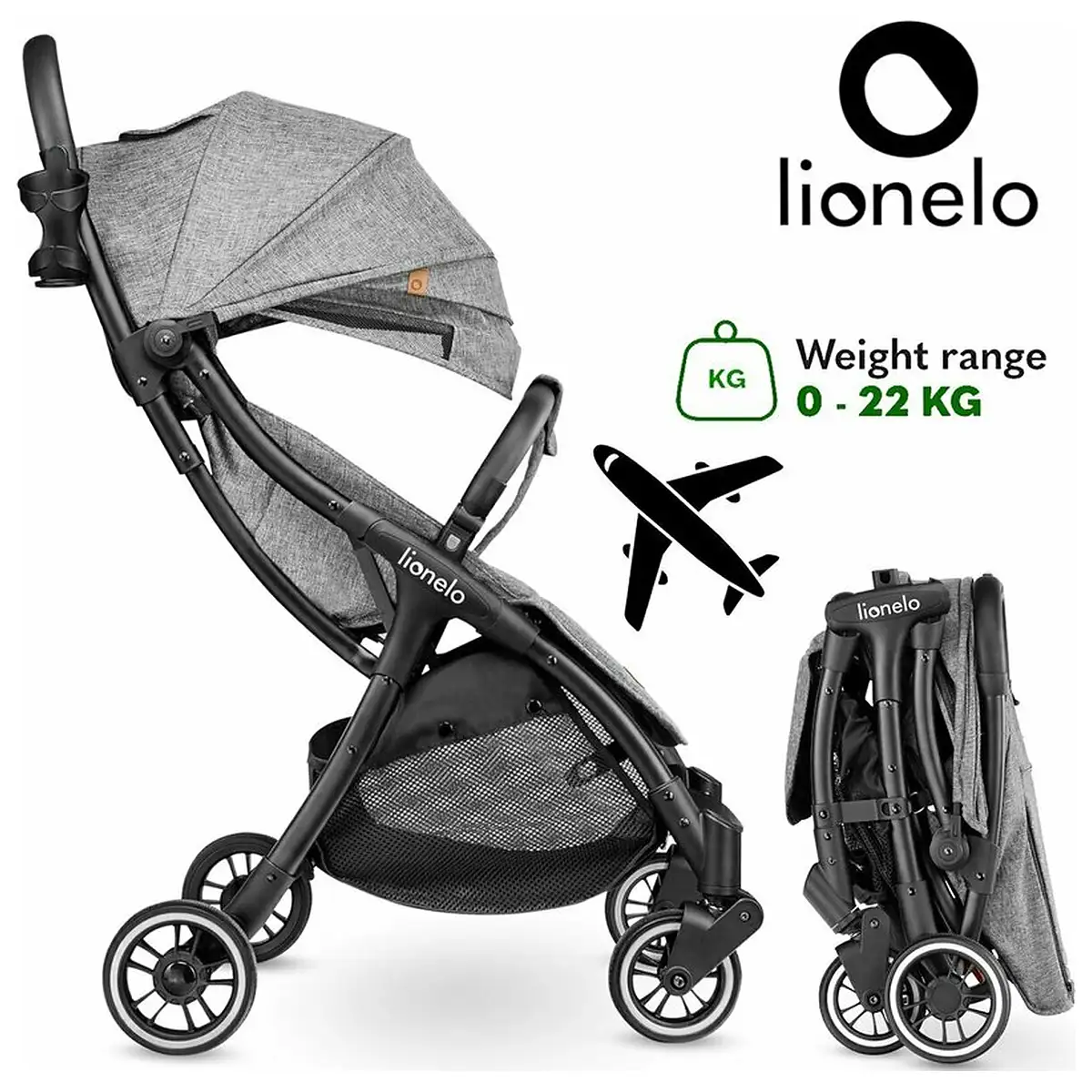 Carucior sport, Lionelo, Julie One, De la nastere, Greutate redusa, Cu accesorii, Cadru din aluminiu, 0-22 kg, Pliere [23]