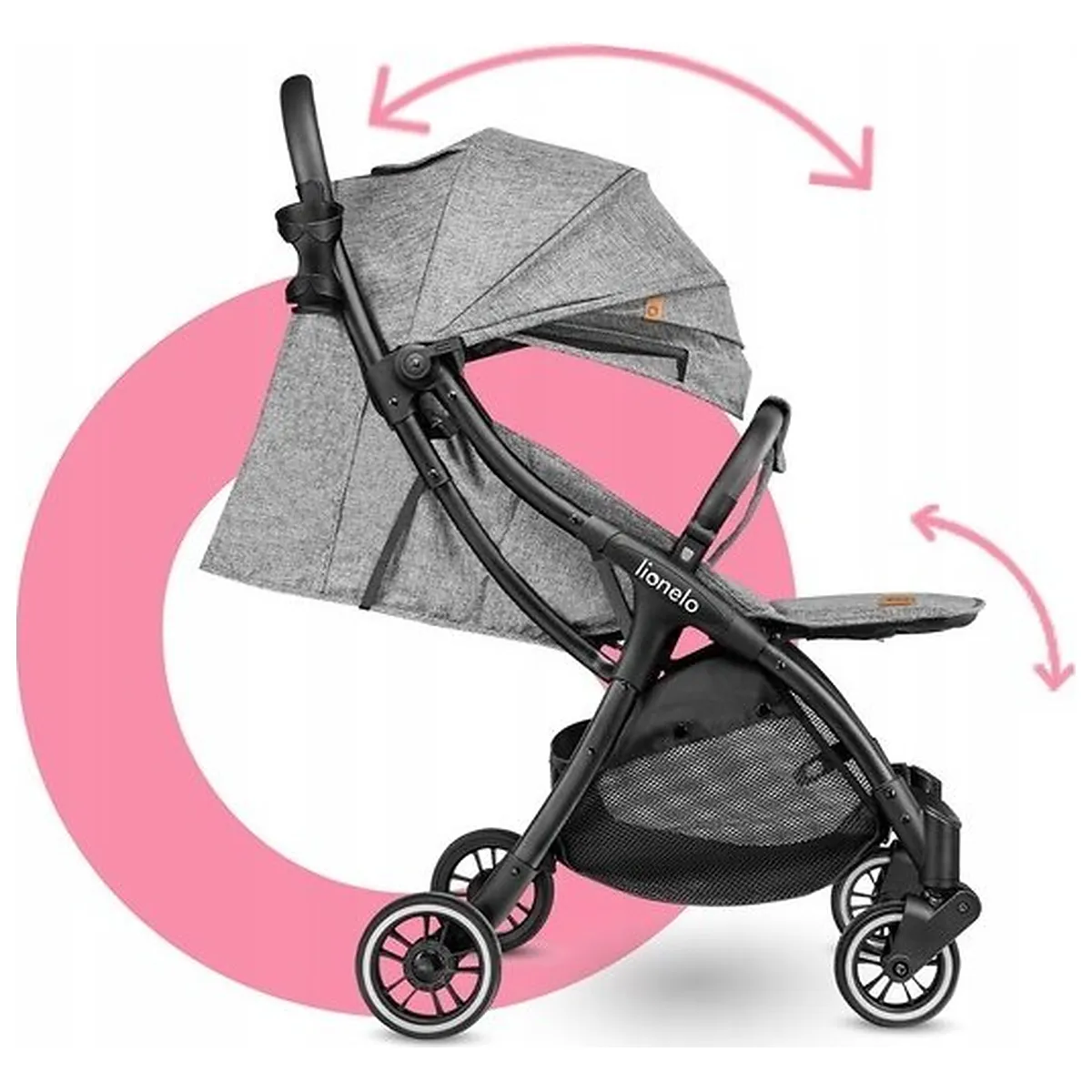 Carucior sport, Lionelo, Julie One, De la nastere, Greutate redusa, Cu accesorii, Cadru din aluminiu, 0-22 kg, Pliere [18]