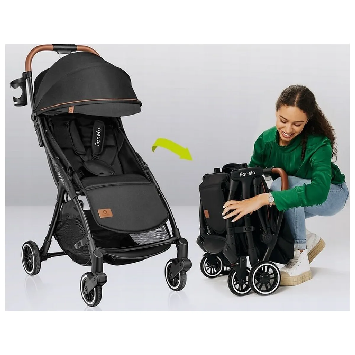 Carucior sport, Lionelo, Julie One, De la nastere, Greutate redusa, Cu accesorii, Cadru din aluminiu, 0-22 kg, Pliere [26]