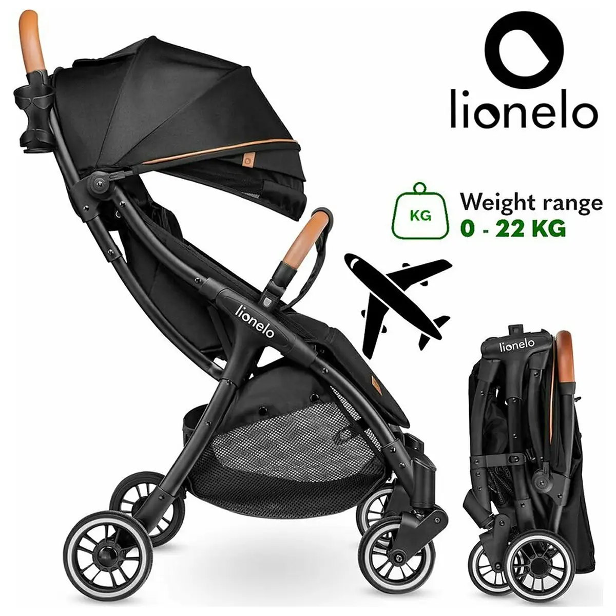 Carucior sport, Lionelo, Julie One, De la nastere, Greutate redusa, Cu accesorii, Cadru din aluminiu, 0-22 kg, Pliere [2]