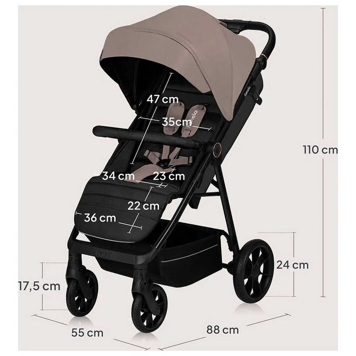 Carucior sport, Lionelo, Mira, Maner reglabil in 5 pozitii, Spatar si suport de picioare reglabile, Plasa de tantari si [20]