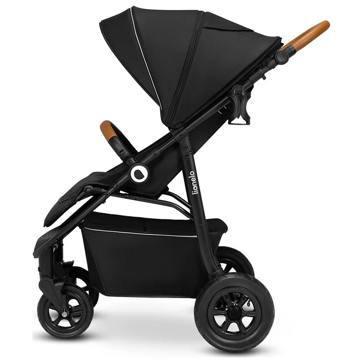 Carucior sport, Lionelo, Natt, De la nastere, Cu accesorii si capotina XXL reglabila, 0 - 22 kg, Negru Onyx 4 ani [6]