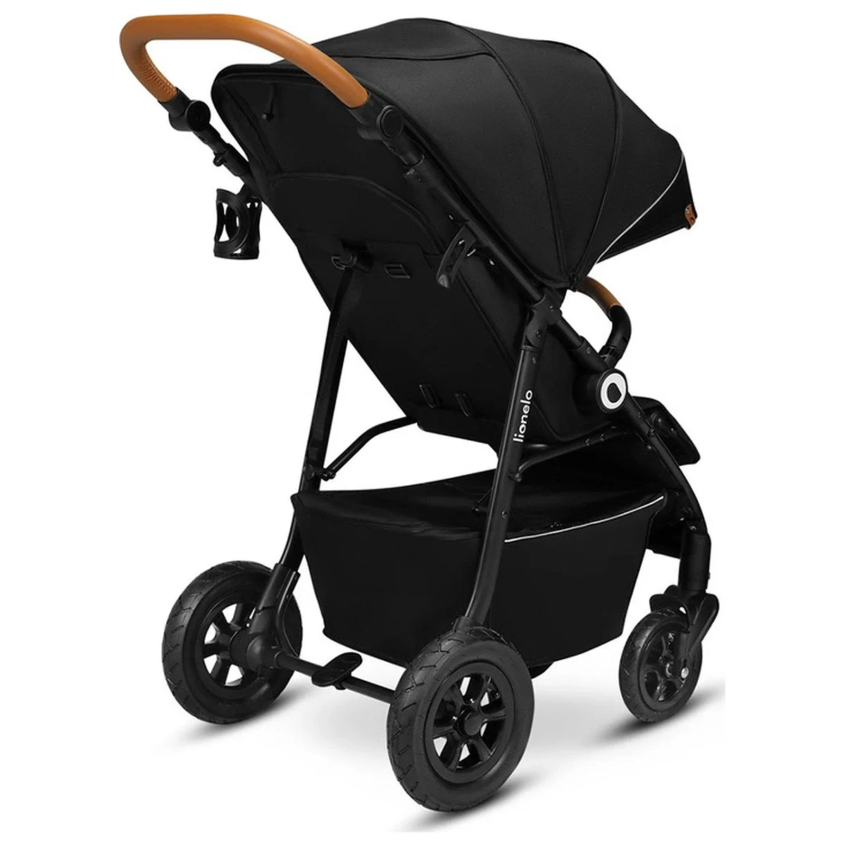 Carucior sport, Lionelo, Natt, De la nastere, Cu accesorii si capotina XXL reglabila, 0 - 22 kg, Negru Onyx 4 ani [12]