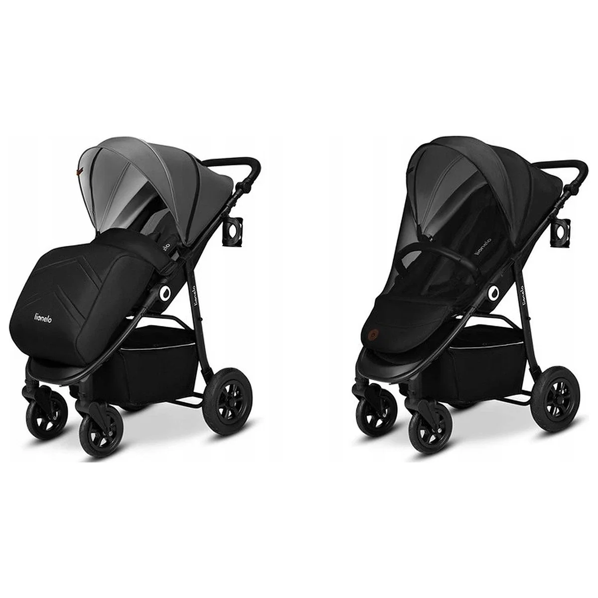 Carucior sport, Lionelo, Natt, De la nastere, Cu accesorii si capotina XXL reglabila, 0 - 22 kg, Negru Onyx 4 ani [13]