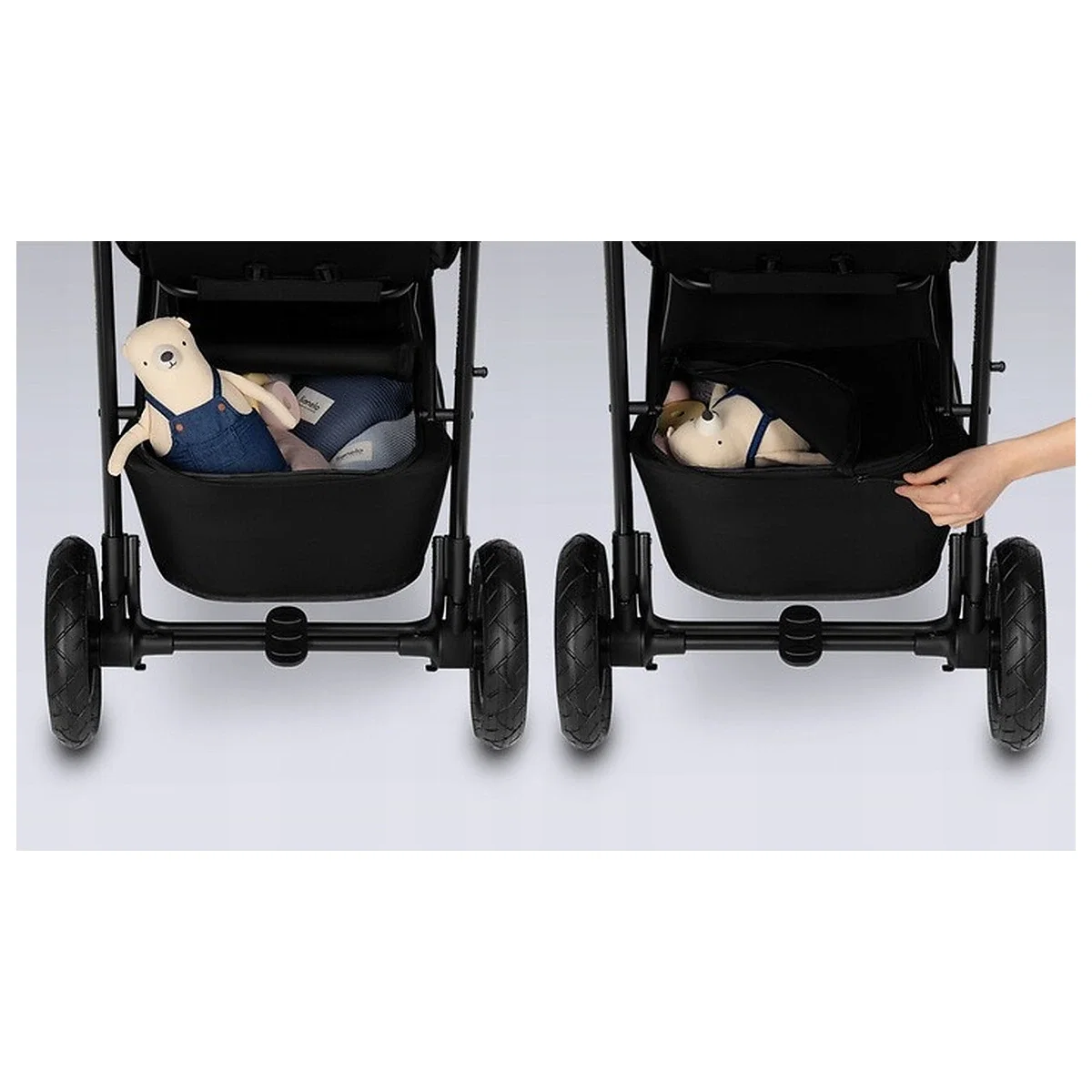 Carucior sport, Lionelo, Natt, De la nastere, Cu accesorii si capotina XXL reglabila, 0 - 22 kg, Negru Onyx 4 ani [22]