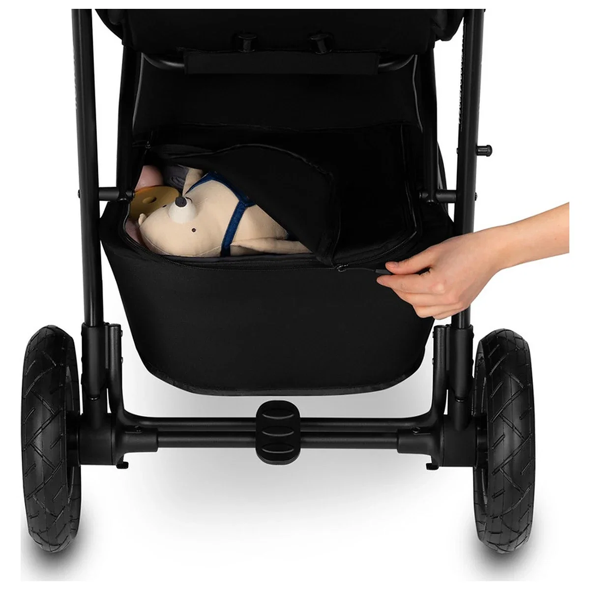Carucior sport, Lionelo, Natt, De la nastere, Cu accesorii si capotina XXL reglabila, 0 - 22 kg, Negru Onyx 4 ani [17]
