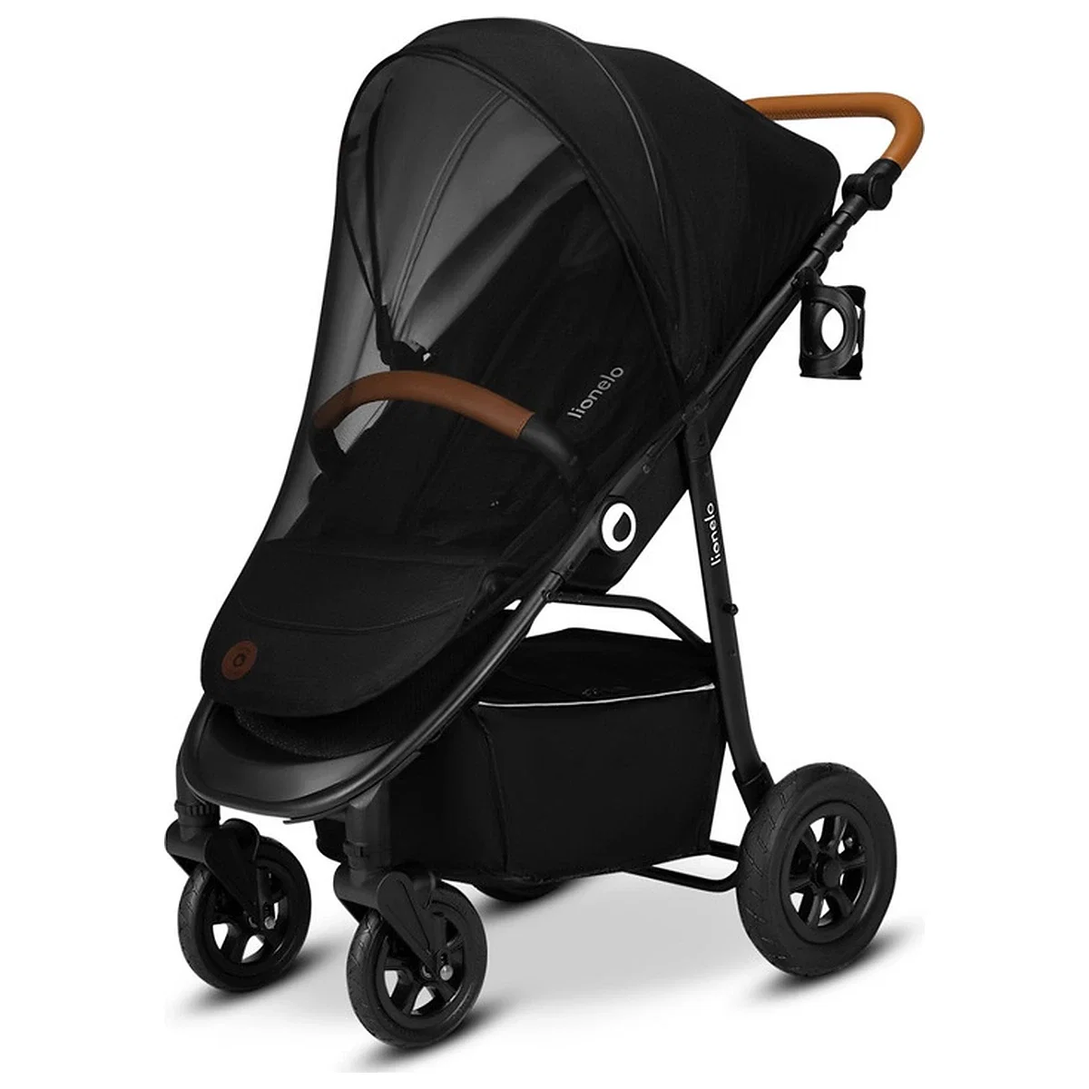 Carucior sport, Lionelo, Natt, De la nastere, Cu accesorii si capotina XXL reglabila, 0 - 22 kg, Negru Onyx 4 ani [5]